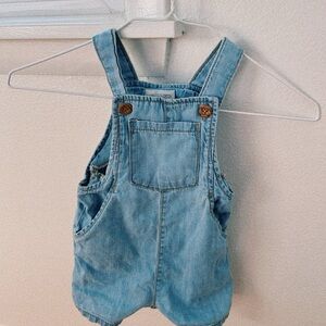 Baby denim short overalls